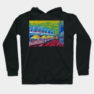 Christchurch Tram - New Zealand - Acrylic on Board Hoodie